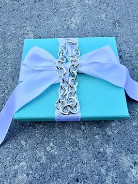 Tiffany & Co Rolo Link Bracelet for Charms Pendants, Silver, 7.5 inch